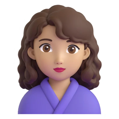 portrait of an Asian girl with medium brown wavy hair and brown eyes sticker