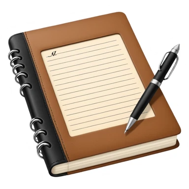 diary with a pen sticker
