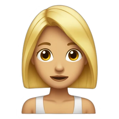 tanned blonde girl with bobbed hair crying sticker