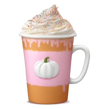Light pink pumpkin latte with Multicolored Sprinkling sticker