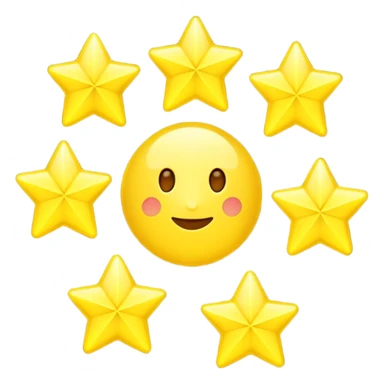Yellow stars 3d sticker