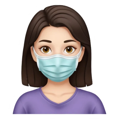 aesthetic brunette girl in face mask sticker