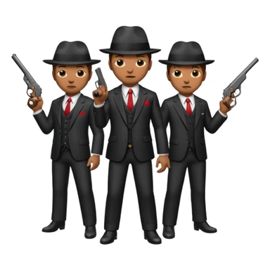 3 mafia members guns sticker