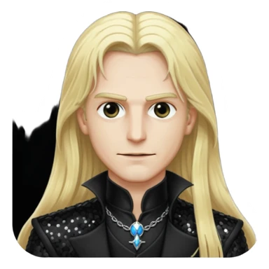 Count Alucard with long blonde hair and black sequin outfit sticker