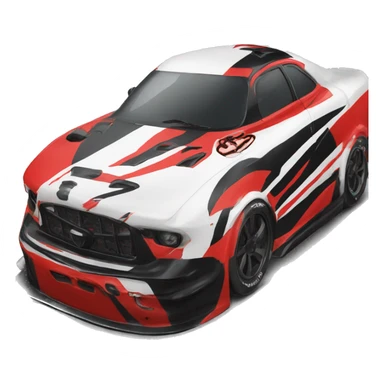 Track hawk with black and red paint job sticker