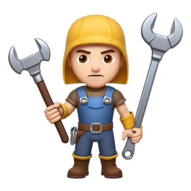 A Mechanic Wrench In A Clash Of Clans and medival Aesthetic not human sticker