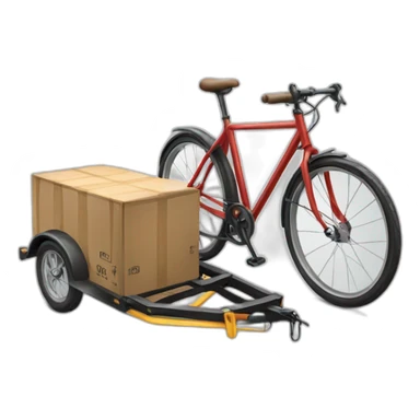 A bicicle with a cargo trailer sticker
