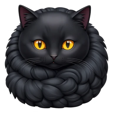 black cat, curled up sticker