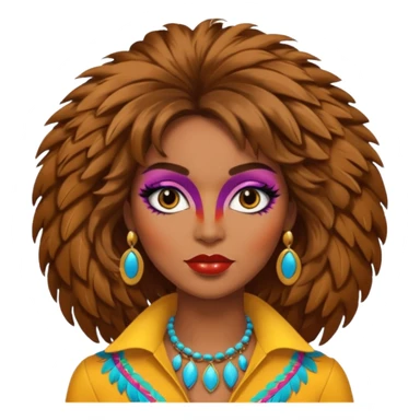Retro 70s woman face sticker