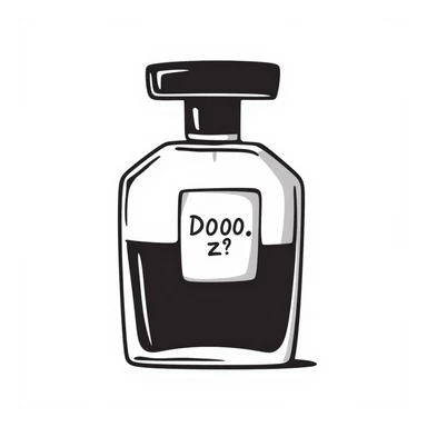A perfume bottle sticker