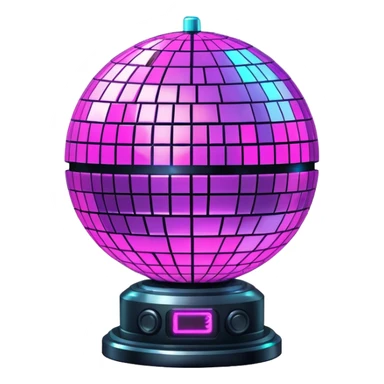 Neon cyberpunk style disco ball sticker