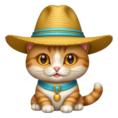 Emoji de un gato con un sombrero sticker