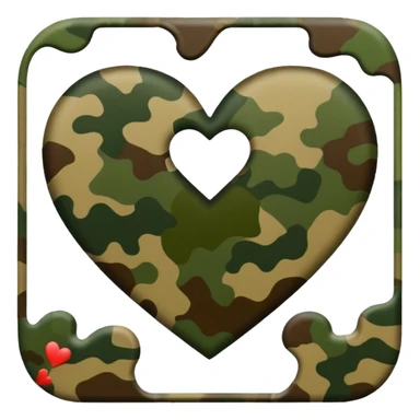 Camo heart sticker