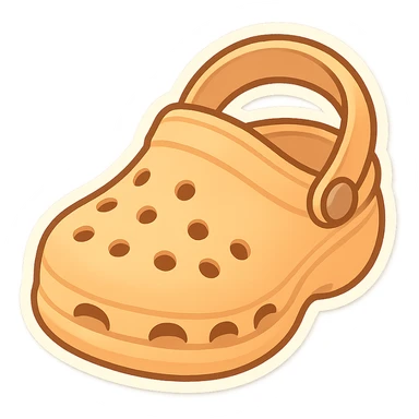 chibi sticker-style croc shoe, cute and exaggerated sticker
