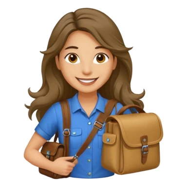 long haired courier woman sticker