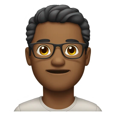 Male with glasses and 5:5 garma flesh-colored skin sticker