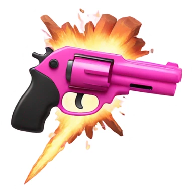 Pink Gun pointed at exploding rock sticker