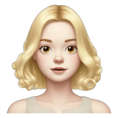 elle fanning with shoulder-length hair sticker