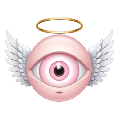 Light pink eye with angel wings sticker