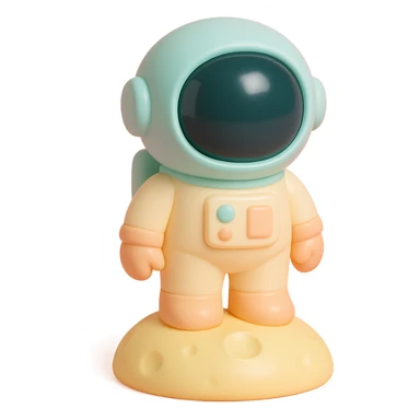 astronaut standing on the moon with visible lunar surface details sticker