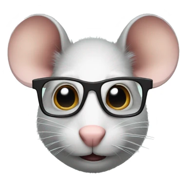 rat with fake moustache and glasses sticker