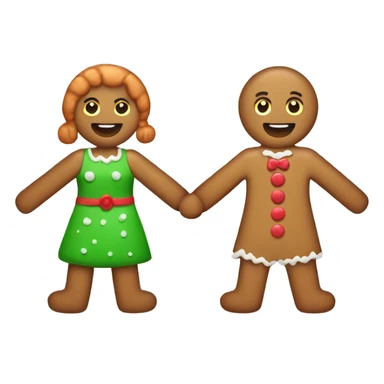 A male gingerbread cookie and a female gingerbread cookie holding hands sticker