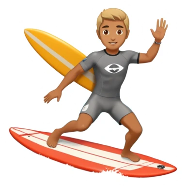 Chico surfeando en bali con camper sticker