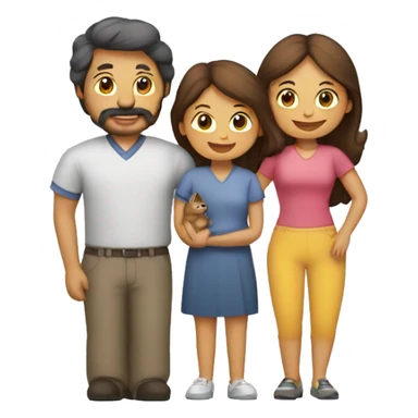 Familia de hombre, mujer y un gato sticker