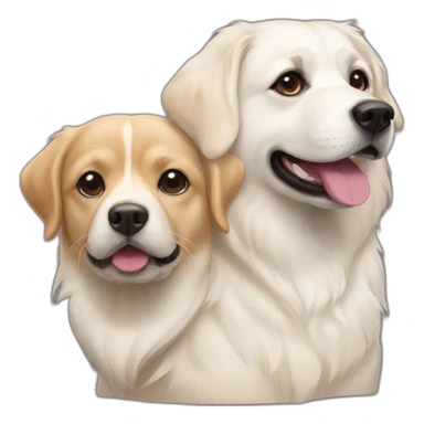 white lab and pekingese corgi sticker