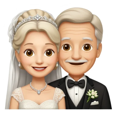 old couple in wedding day sticker