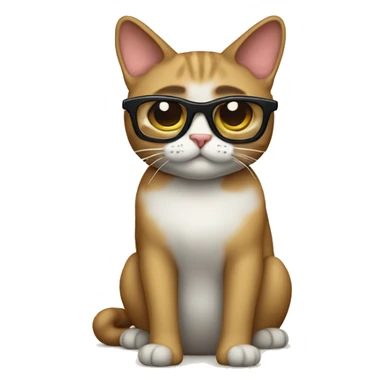 Gato con lentes facheros  sticker
