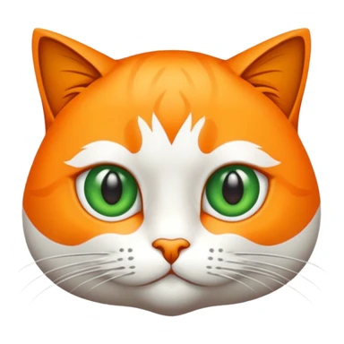 Gato naranja acostado ojos verdes y pecho naranja sticker