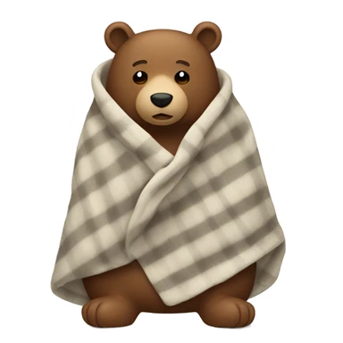 A bear wrapped in a blanket sticker