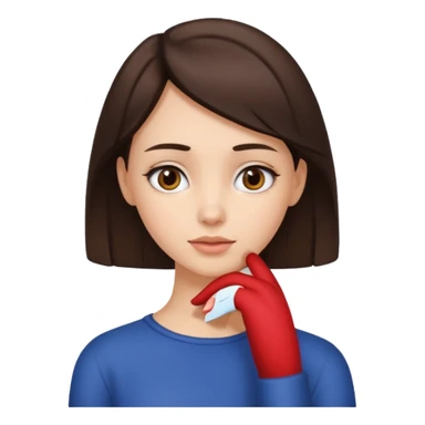 Brunette girl with hand on neck sticker