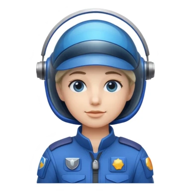 Blue-visor space mechanic sticker