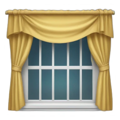 Window with curtains fluttering in the wind sticker