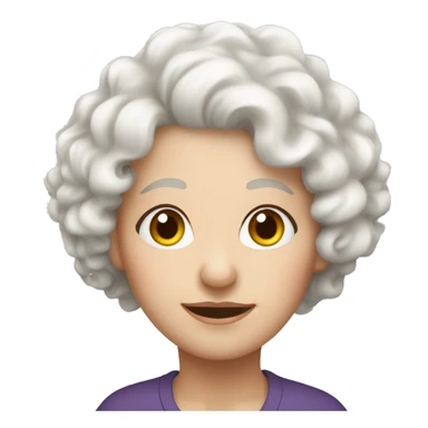European, white curly hair, woman, elderly, nose ring. sticker