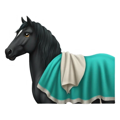 Friesian Horse with teal blanket sticker