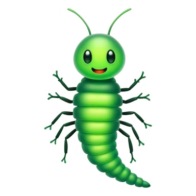 Scary green glow worm  sticker