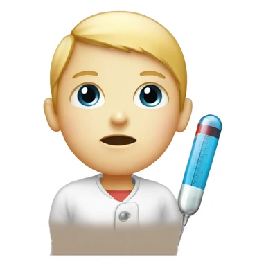 sick child, thermometer with high temperature sticker