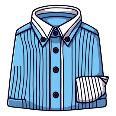 light blue and white vertically striped button down shirt, isolated sticker