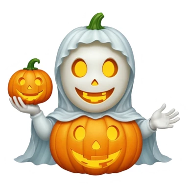 ghost holding pumpkin sticker