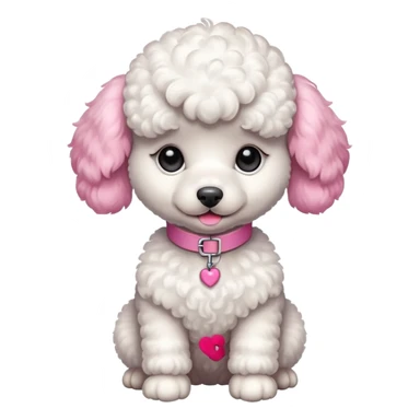 white poodle baby dog sticker