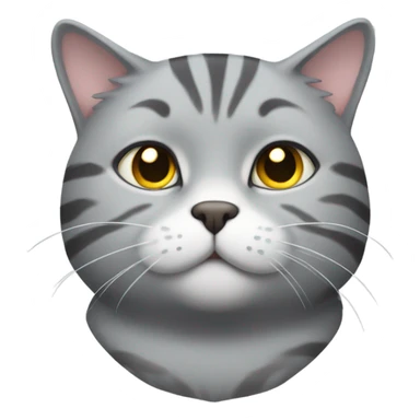 Grey tabby cat boy fat sticker