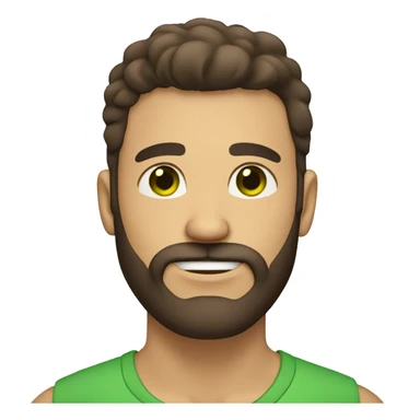 tan guy with green eyes and dark brown hair and big beard sticker
