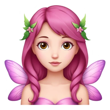 Realistic fairy wearing pink with brunette hair  sticker