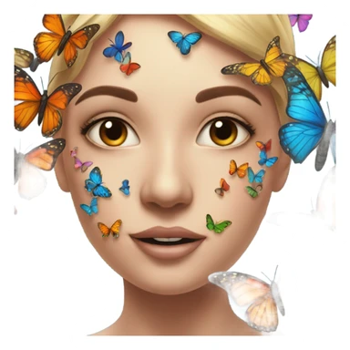 Face with butterflies  sticker