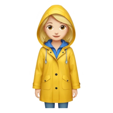Girl in a yellow raincoat full body  sticker
