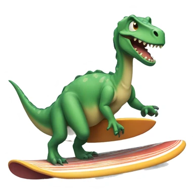 Dino riding surf bored  sticker