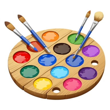 Palette with brushes sticker